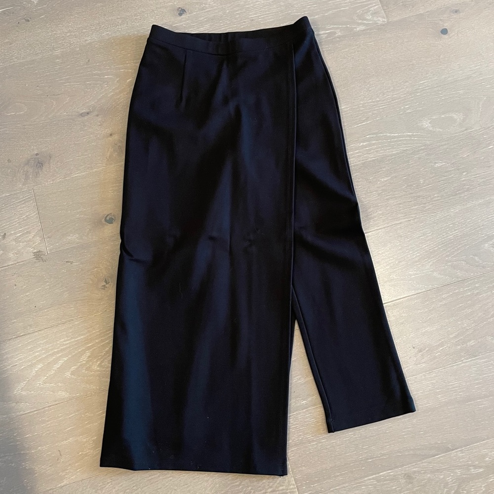 XS black betabrand midi skirt asymmetrical slit